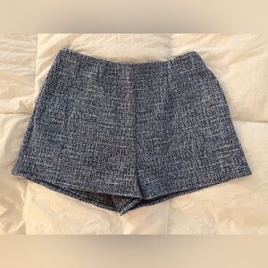 Francesca's Collections Blue Tweed High Waist Shorts